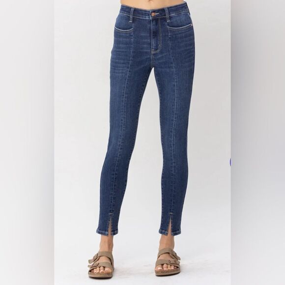 Judy Blue High Waisted Front Seam and Slit Skinny Fit Jeans. Size 3/26 - Picture 1 of 8